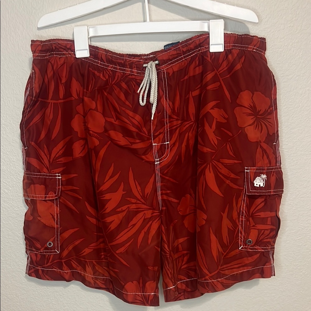 Caribbean Joe Red Swim Trunks